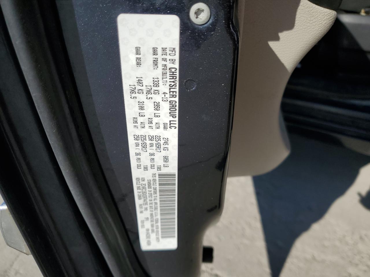 2C4RC1BGXDR744795 2013 Chrysler Town & Country Touring