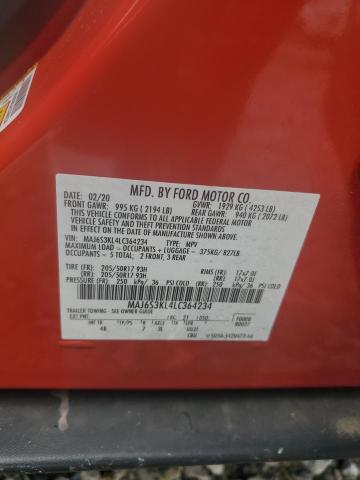 2020 Ford Ecosport Titanium VIN: MAJ6S3KL4LC364234 Lot: 57685364