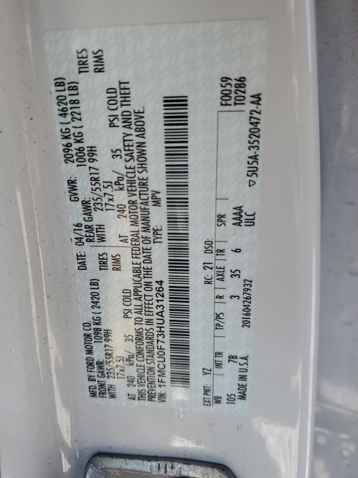 1FMCU0F73HUA31264 2017 Ford Escape S