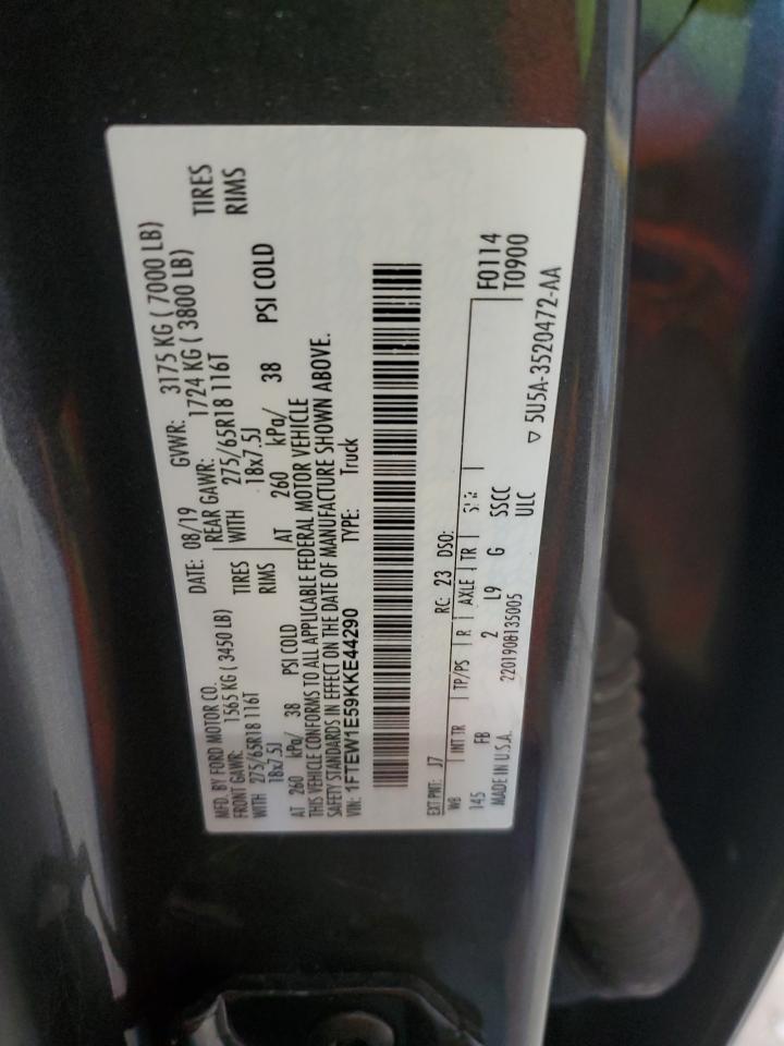 1FTEW1E59KKE44290 2019 Ford F150 Supercrew