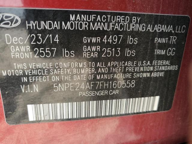 2015 Hyundai Sonata Se VIN: 5NPE24AF7FH160558 Lot: 59942254