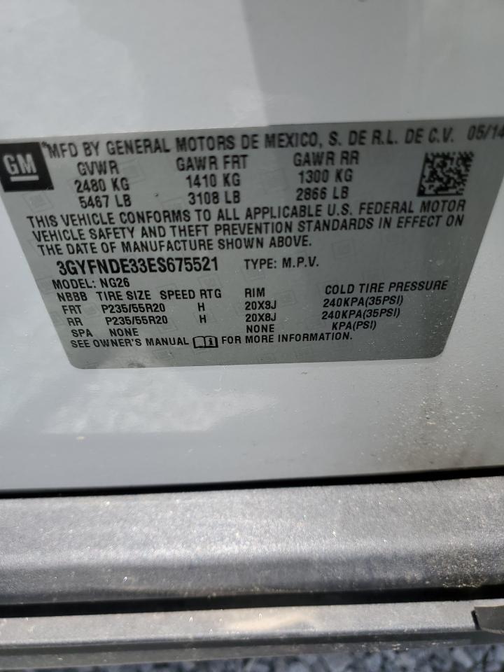 3GYFNDE33ES675521 2014 Cadillac Srx Premium Collection