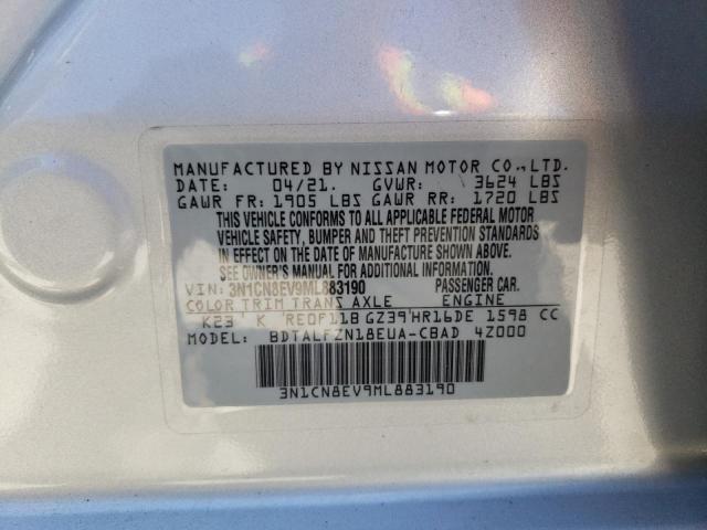 2021 Nissan Versa Sv VIN: 3N1CN8EV9ML883190 Lot: 58700294