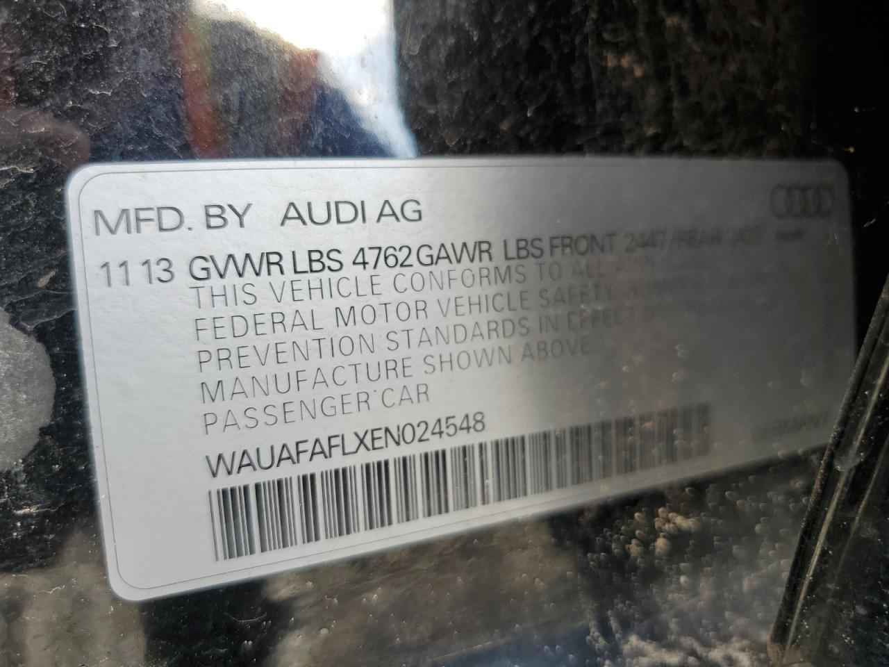 WAUAFAFLXEN024548 2014 Audi A4 Premium