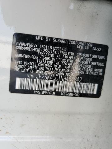 2022 SUBARU FORESTER - JF2SKACC1NH464942