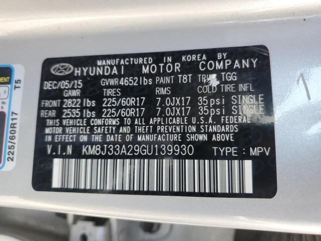 2016 Hyundai Tucson Limited VIN: KM8J33A29GU139930 Lot: 58650424