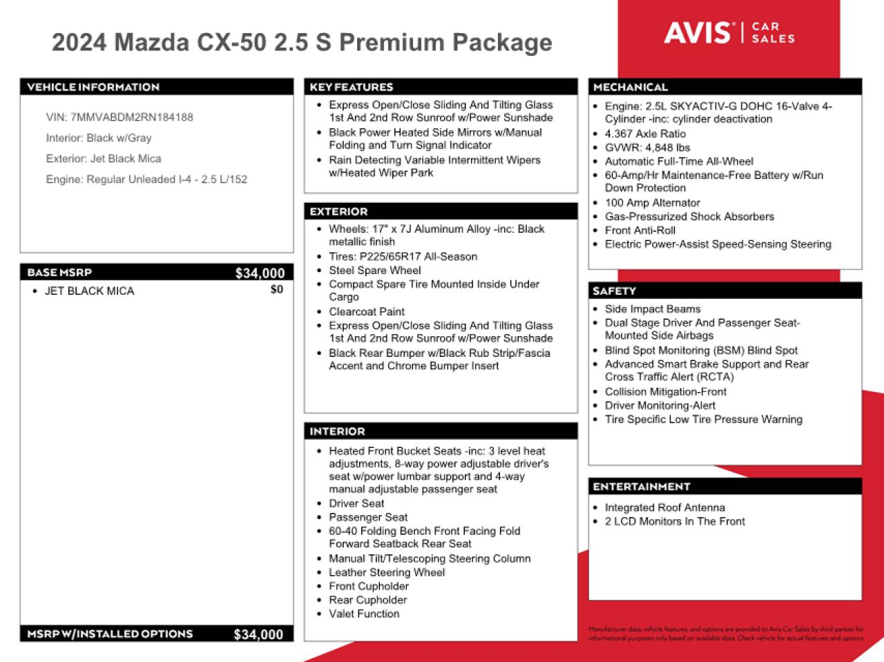 7MMVABDM2RN184188 2024 Mazda Cx-50 Premium