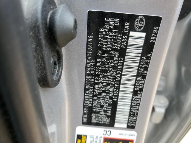 2019 Toyota Avalon Xle VIN: 4T1BZ1FB1KU016843 Lot: 59656314