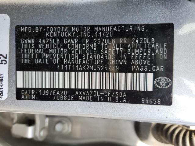 VIN 4T1T11AK2MU525779 2021 Toyota Camry, SE no.13