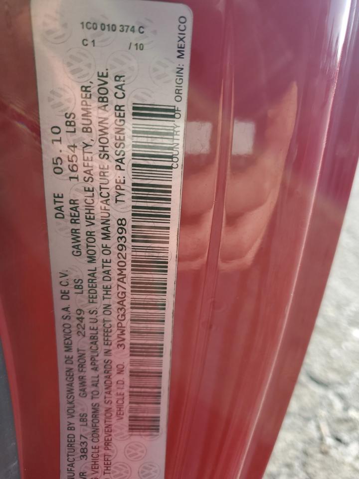 3VWPG3AG7AM029398 2010 Volkswagen New Beetle