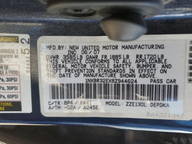 2008 Toyota Corolla Ce VIN: 1NXBR32EX8Z944624 Lot: 57612894