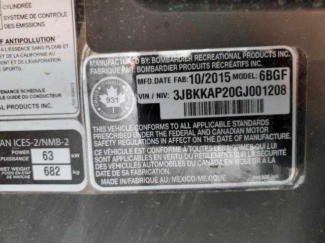 2016 CAN-AM COMMANDER - 3JBKKAP20GJ001208
