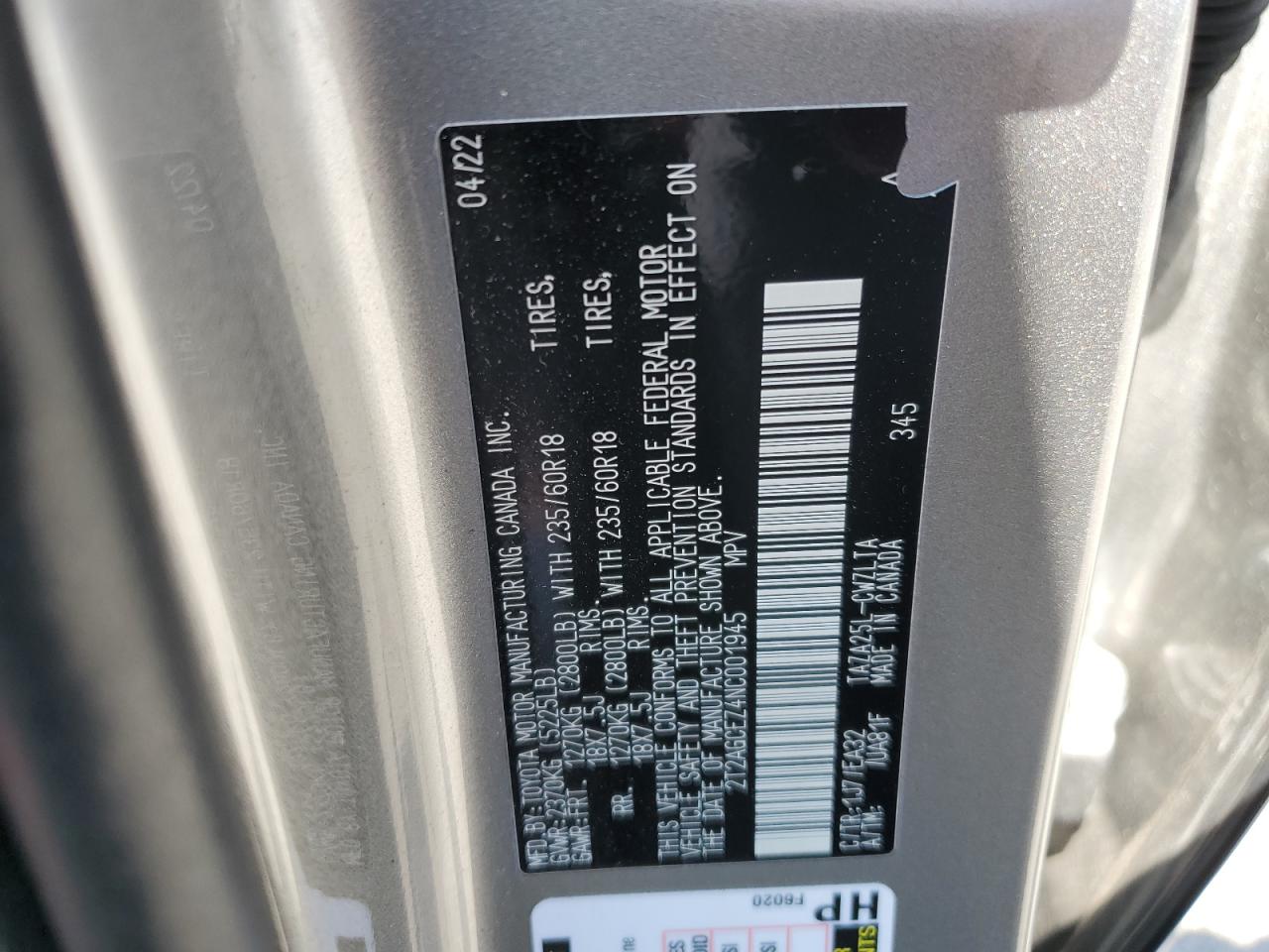 2T2AGCEZ4NC001945 2022 Lexus Nx 350