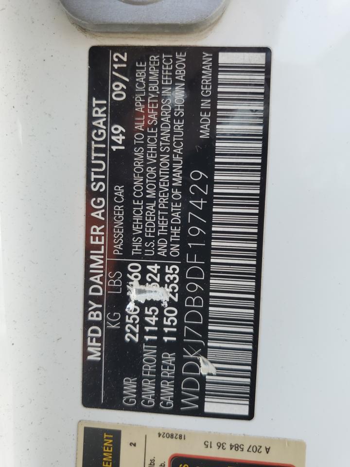 WDDKJ7DB9DF197429 2013 Mercedes-Benz E 550