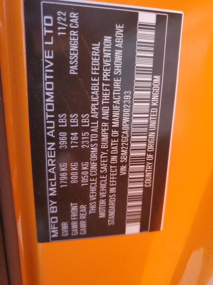 2023 Mclaren Automotive Gt vin: SBM22GCA0PW002393