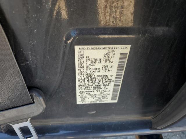 2008 Nissan Xterra Off Road VIN: 5N1AN08WX8C512563 Lot: 58424484