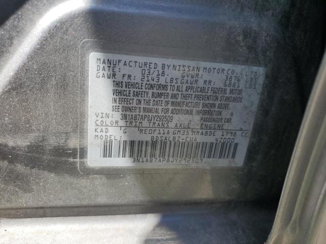 2018 Nissan Sentra S VIN: 3N1AB7AP8JY292509 Lot: 60114584