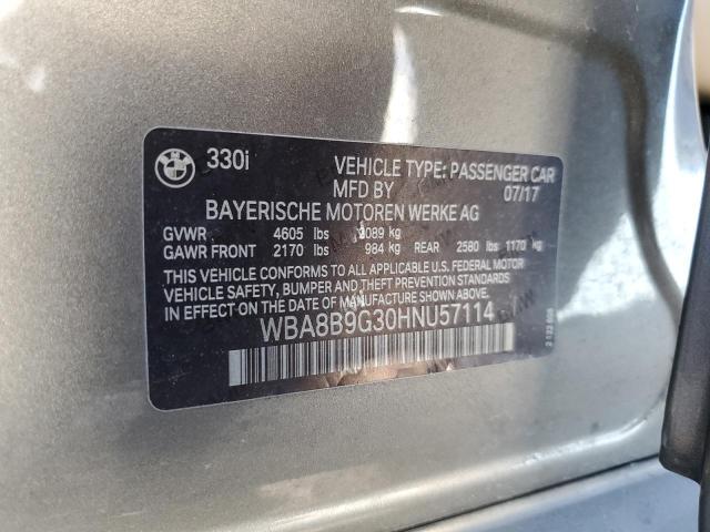 2017 BMW 330 I VIN: WBA8B9G30HNU57114 Lot: 60345624