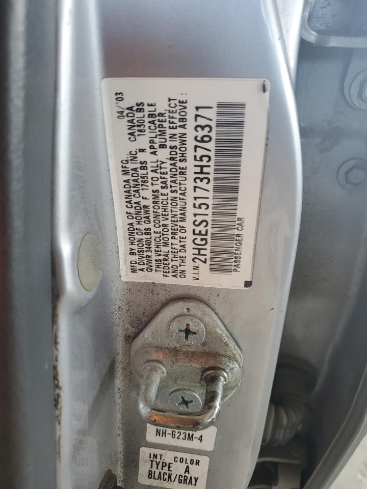 2HGES15173H576371 2003 Honda Civic Dx