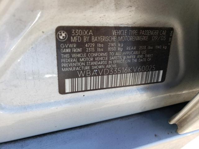 2006 BMW 330 Xi VIN: WBAVD33516KV60025 Lot: 60480344