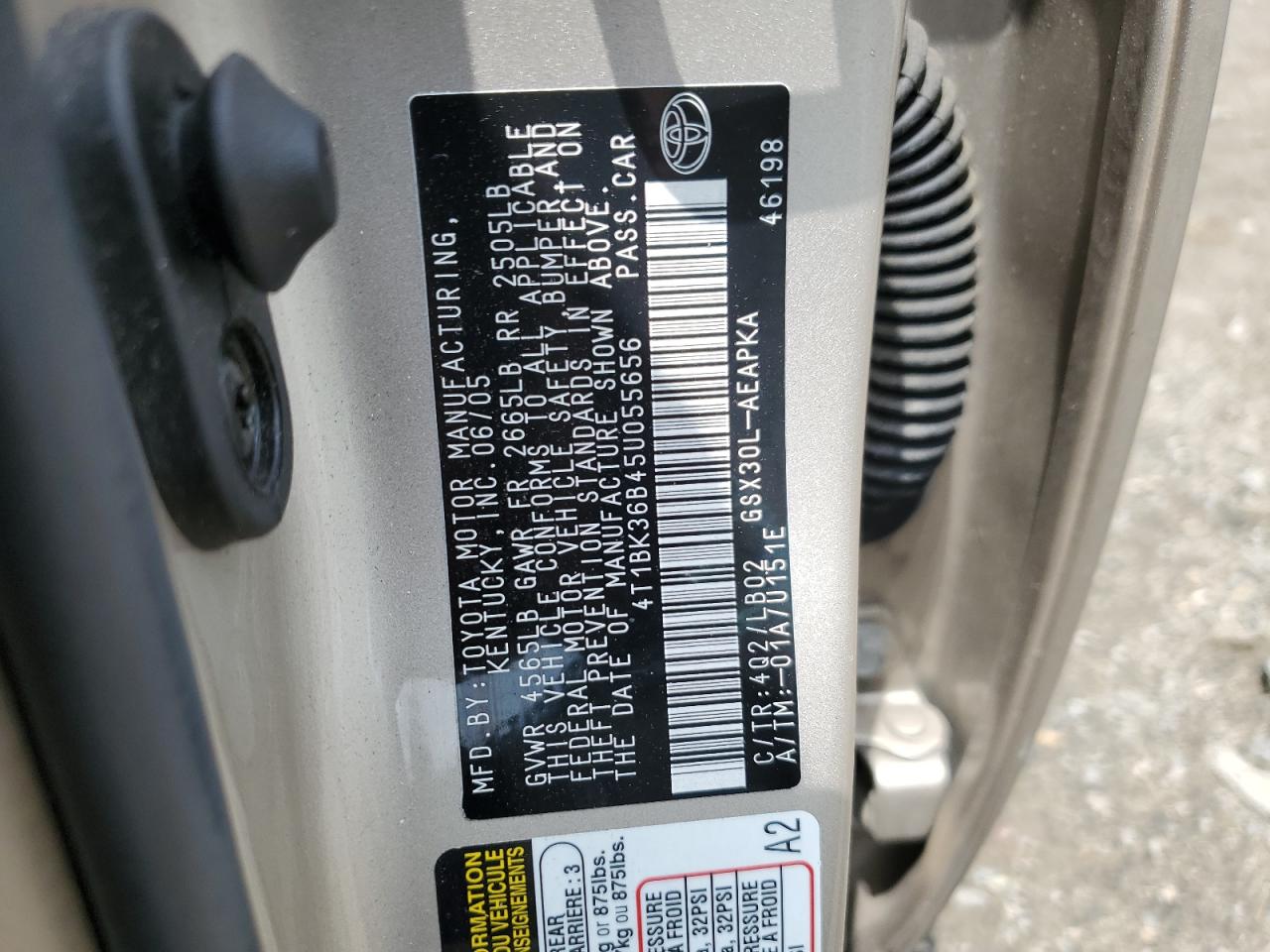 4T1BK36B45U055656 2005 Toyota Avalon Xl