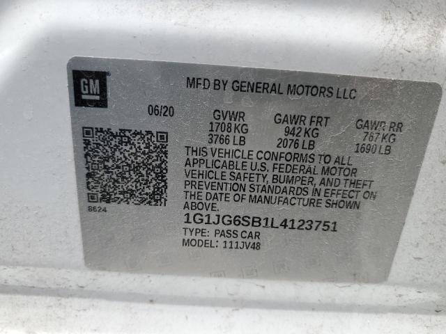 2020 Chevrolet Sonic VIN: 1G1JG6SB1L4123751 Lot: 61124304