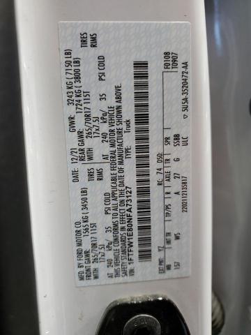 2022 FORD F150 SUPER - 1FTFW1E80NFA73127