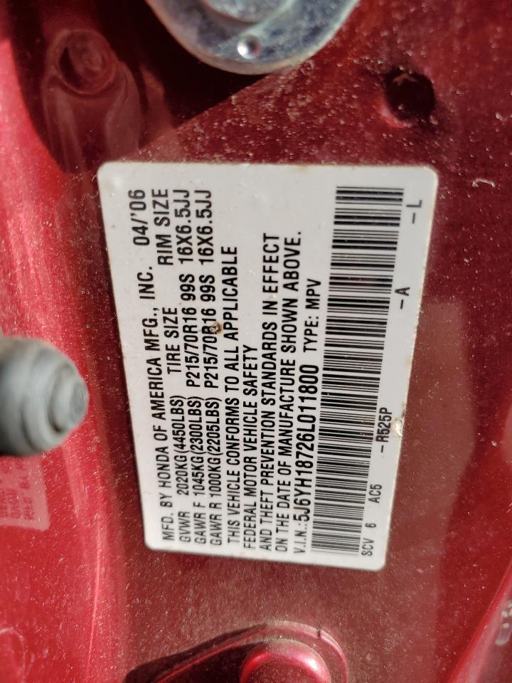 5J6YH18726L011800 2006 Honda Element Ex