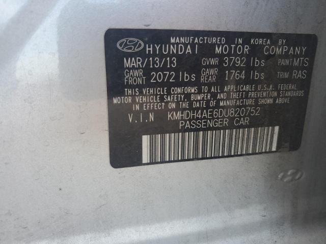 2013 Hyundai Elantra Gls VIN: KMHDH4AE6DU820752 Lot: 60411484