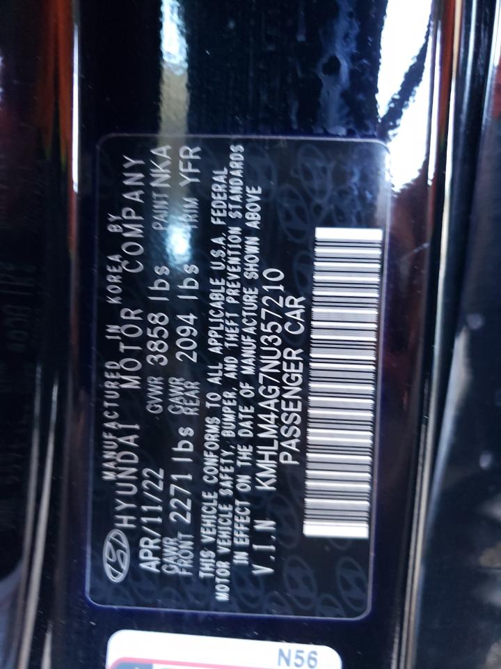 KMHLM4AG7NU357210 2022 Hyundai Elantra Sel