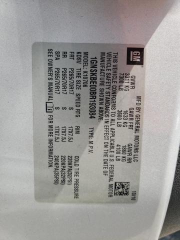 2011 Chevrolet Tahoe K1500 Lt VIN: 1GNSKBE00BR193084 Lot: 57789904