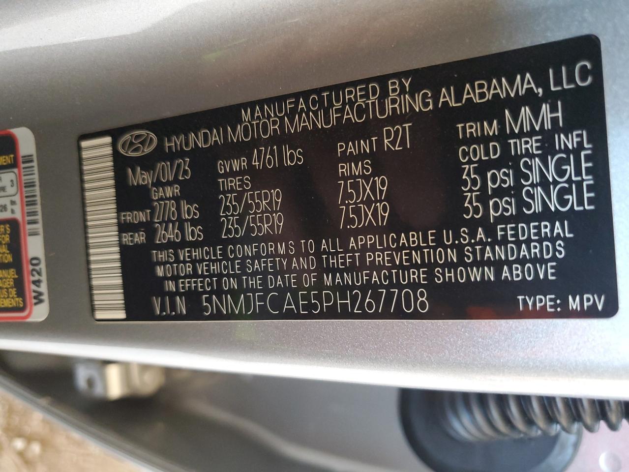 5NMJFCAE5PH267708 2023 Hyundai Tucson Sel