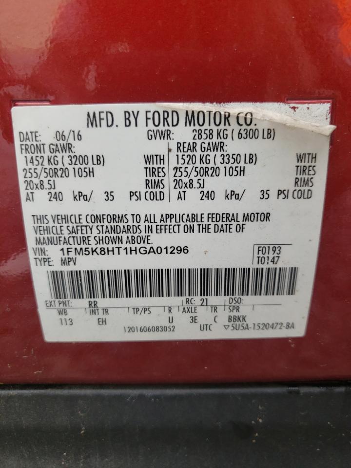 1FM5K8HT1HGA01296 2017 Ford Explorer Platinum