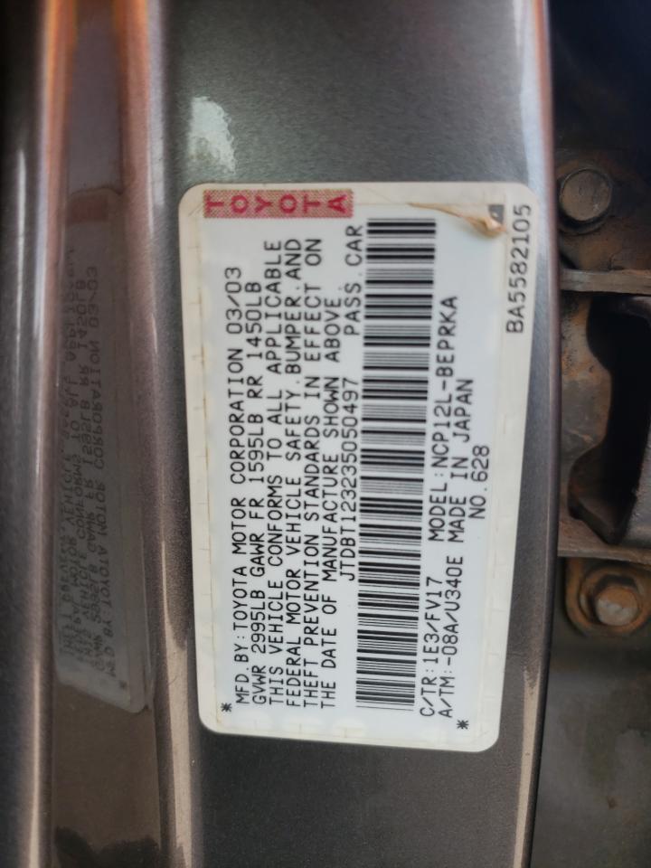 JTDBT123235050497 2003 Toyota Echo