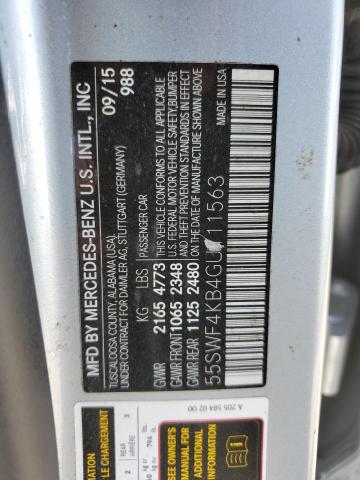 2016 Mercedes-Benz C 300 4Matic VIN: 55SWF4KB4GU111563 Lot: 59055034