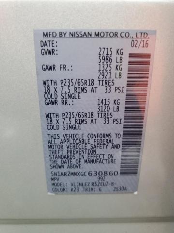 2016 NISSAN PATHFINDER - 5N1AR2MMXGC630860