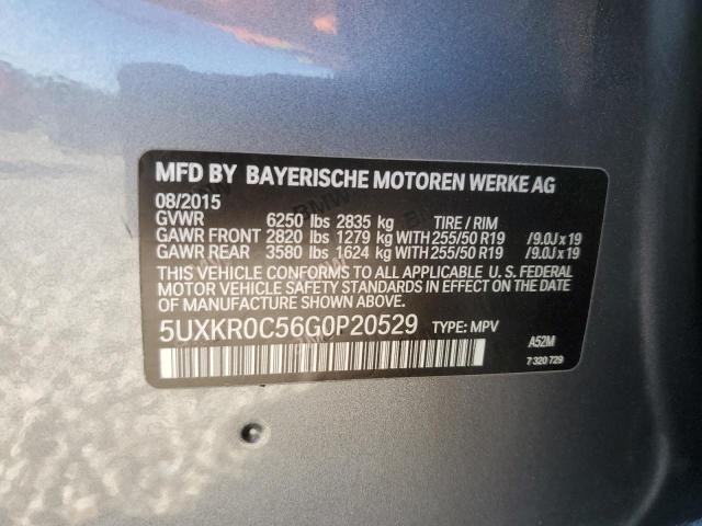 2016 BMW X5 xDrive35I VIN: 5UXKR0C56G0P20529 Lot: 58012104