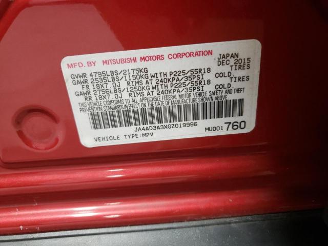 2016 Mitsubishi Outlander Se VIN: JA4AD3A3XGZ019996 Lot: 60268914