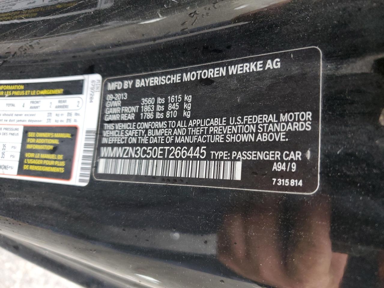 WMWZN3C50ET266445 2014 Mini Cooper