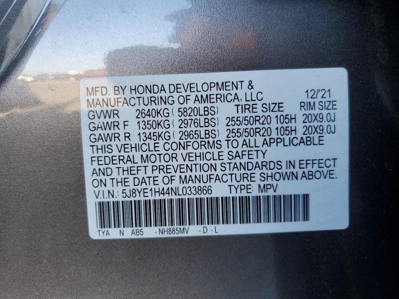 5J8YE1H44NL033866 2022 Acura Mdx Technology