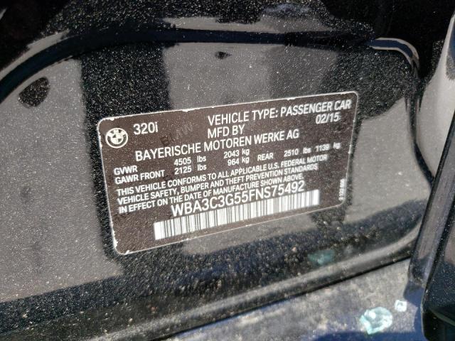 2015 BMW 320 I xDrive VIN: WBA3C3G55FNS75492 Lot: 56885024