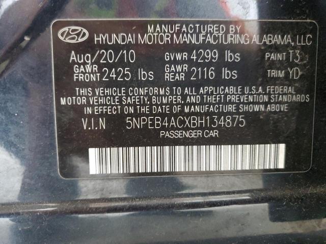 2011 Hyundai Sonata Gls VIN: 5NPEB4ACXBH134875 Lot: 57951454