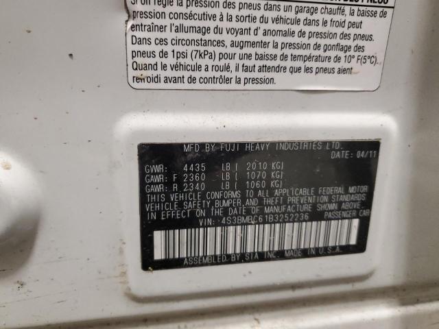 2011 Subaru Legacy 2.5I Premium VIN: 4S3BMBC61B3252236 Lot: 61129524