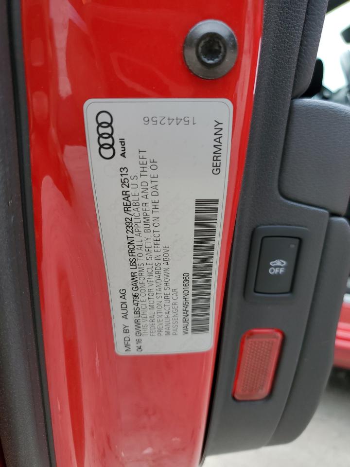 WAUENAF45HN016360 2017 Audi A4 Premium Plus