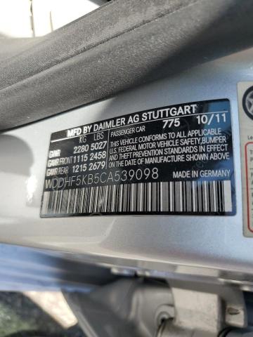 2012 Mercedes-Benz E 350 VIN: WDDHF5KB5CA539098 Lot: 60692914