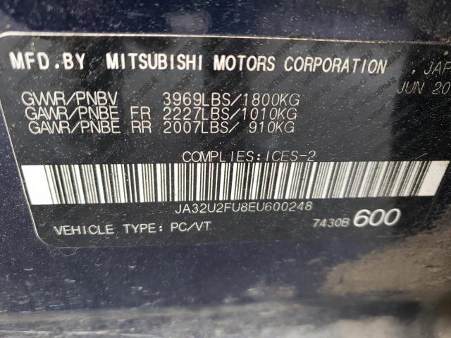 2014 Mitsubishi Lancer Es/Es Sport VIN: JA32U2FU8EU600248 Lot: 55443344