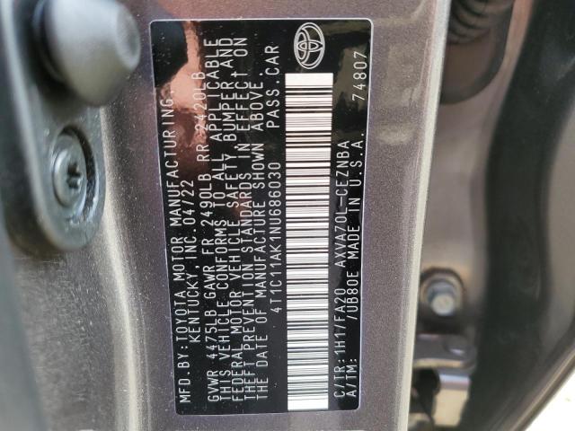 VIN 4T1C11AK1NU686030 2022 Toyota Camry, LE no.12