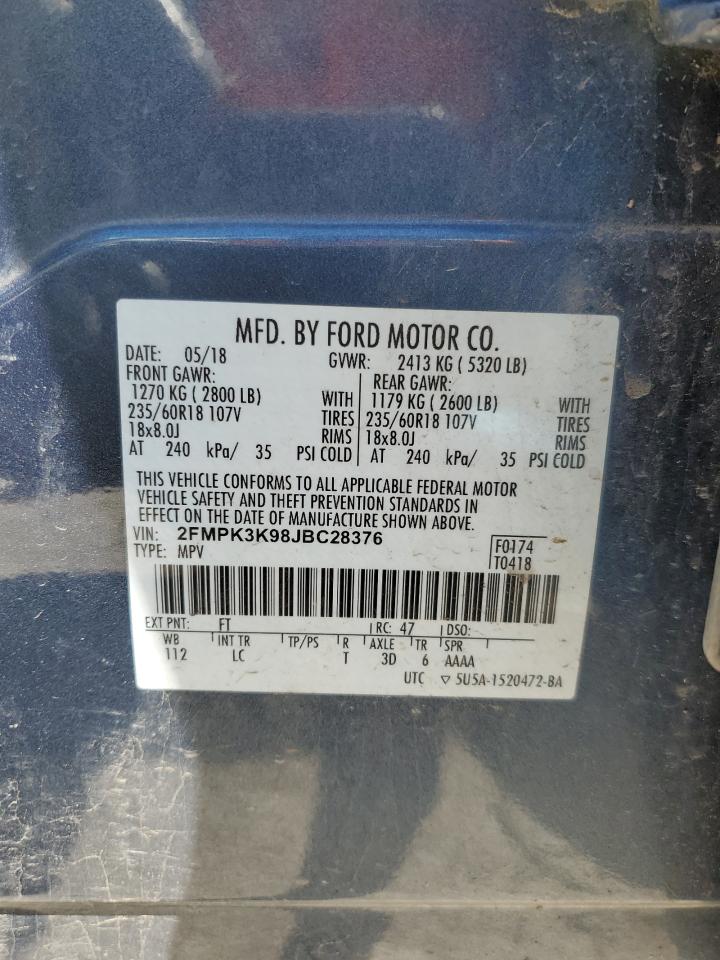 2FMPK3K98JBC28376 2018 Ford Edge Titanium