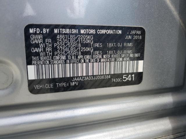 2018 Mitsubishi Outlander Se VIN: JA4AZ3A33JJ006384 Lot: 57125644