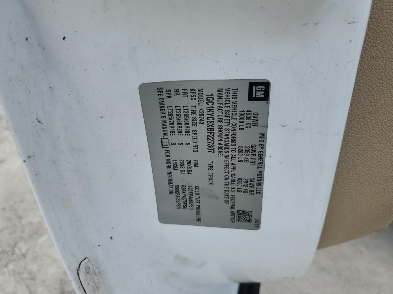 1GC1KYC8XBF227307 2011 Chevrolet Silverado K2500 Heavy Duty Ltz